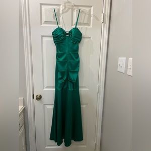 Emerald green strapless dress